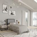 Camden Upholstered Button Tufted Headboard With Metal Frame and Adjustable Rail Slots