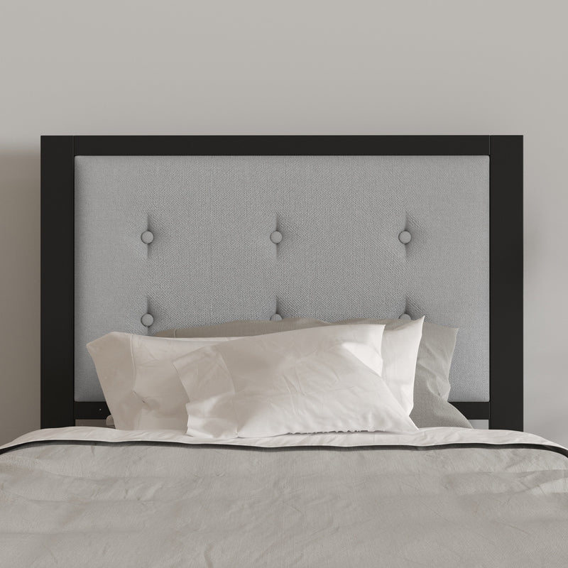Camden Upholstered Button Tufted Headboard With Metal Frame and Adjustable Rail Slots