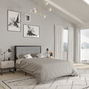 Camden Upholstered Button Tufted Headboard With Metal Frame and Adjustable Rail Slots