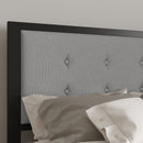 Camden Upholstered Button Tufted Headboard With Metal Frame and Adjustable Rail Slots
