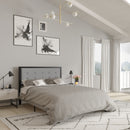 Camden Upholstered Button Tufted Headboard With Metal Frame and Adjustable Rail Slots