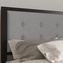 Camden Upholstered Button Tufted Headboard With Metal Frame and Adjustable Rail Slots