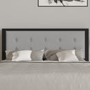 Camden Upholstered Button Tufted Headboard With Metal Frame and Adjustable Rail Slots