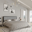 Camden Upholstered Button Tufted Headboard With Metal Frame and Adjustable Rail Slots