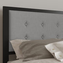 Camden Upholstered Button Tufted Headboard With Metal Frame and Adjustable Rail Slots