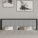 Camden Upholstered Button Tufted Headboard With Metal Frame and Adjustable Rail Slots