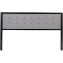 Camden Upholstered Button Tufted Headboard With Metal Frame and Adjustable Rail Slots