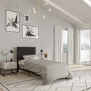 Camden Upholstered Button Tufted Headboard With Metal Frame and Adjustable Rail Slots