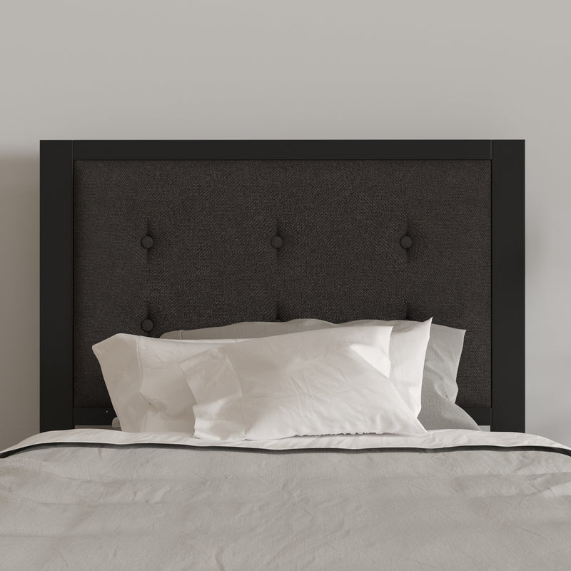 Camden Upholstered Button Tufted Headboard With Metal Frame and Adjustable Rail Slots