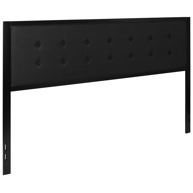 Camden Upholstered Button Tufted Headboard With Metal Frame and Adjustable Rail Slots