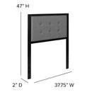 Camden Upholstered Button Tufted Headboard With Metal Frame and Adjustable Rail Slots