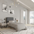 Camden Upholstered Button Tufted Headboard With Metal Frame and Adjustable Rail Slots