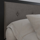 Camden Upholstered Button Tufted Headboard With Metal Frame and Adjustable Rail Slots