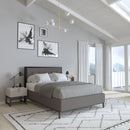 Camden Upholstered Button Tufted Headboard With Metal Frame and Adjustable Rail Slots