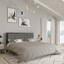 Camden Upholstered Button Tufted Headboard With Metal Frame and Adjustable Rail Slots