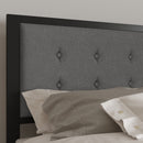 Camden Upholstered Button Tufted Headboard With Metal Frame and Adjustable Rail Slots