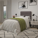Coppola Headboard with Tufted Fabric Upholstery and Powder Coated Metal Frame