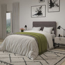 Coppola Headboard with Tufted Fabric Upholstery and Powder Coated Metal Frame