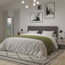 Coppola Headboard with Tufted Fabric Upholstery and Powder Coated Metal Frame