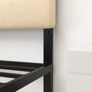 Coppola Headboard with Tufted Fabric Upholstery and Powder Coated Metal Frame