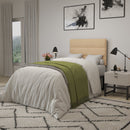 Coppola Headboard with Tufted Fabric Upholstery and Powder Coated Metal Frame