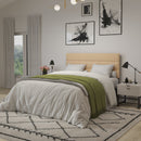 Coppola Headboard with Tufted Fabric Upholstery and Powder Coated Metal Frame