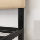 Coppola Headboard with Tufted Fabric Upholstery and Powder Coated Metal Frame