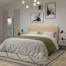 Coppola Headboard with Tufted Fabric Upholstery and Powder Coated Metal Frame