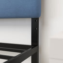 Coppola Headboard with Tufted Fabric Upholstery and Powder Coated Metal Frame