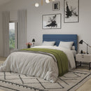 Coppola Headboard with Tufted Fabric Upholstery and Powder Coated Metal Frame