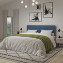 Coppola Headboard with Tufted Fabric Upholstery and Powder Coated Metal Frame