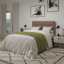 Coppola Headboard with Tufted Fabric Upholstery and Powder Coated Metal Frame