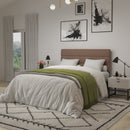 Coppola Headboard with Tufted Fabric Upholstery and Powder Coated Metal Frame