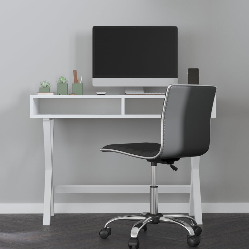 Davisburg 42" Home Office Writing Desk with Open Front Storage Compartments