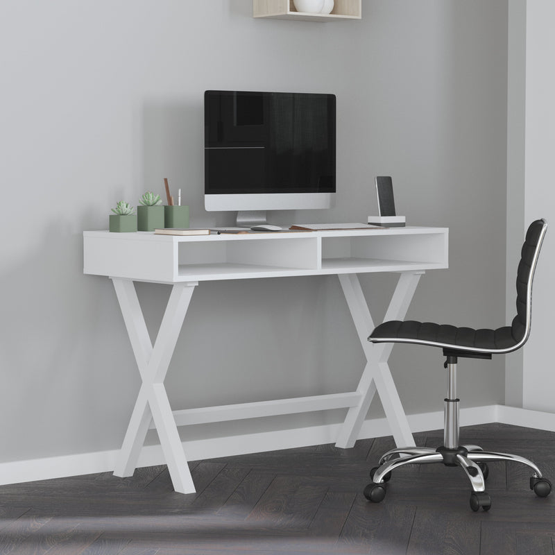 Davisburg 42" Home Office Writing Desk with Open Front Storage Compartments