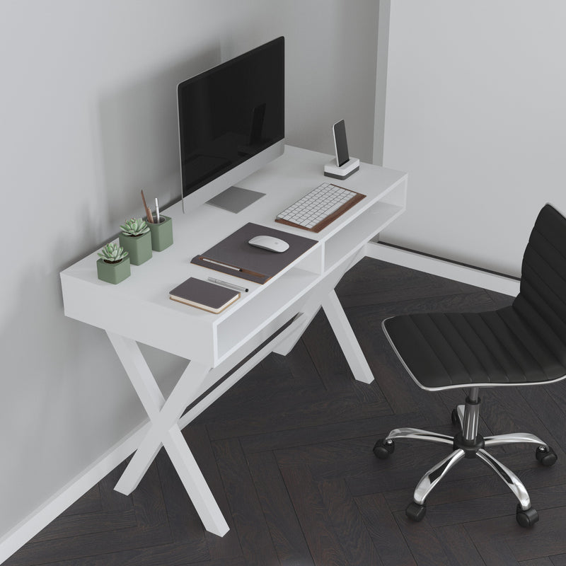 Davisburg 42" Home Office Writing Desk with Open Front Storage Compartments