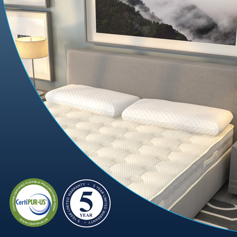 Queen Size Ventilated Memory Foam Bed Pillow - Cool Gel Infused Memory Foam Pillow for Sleeping