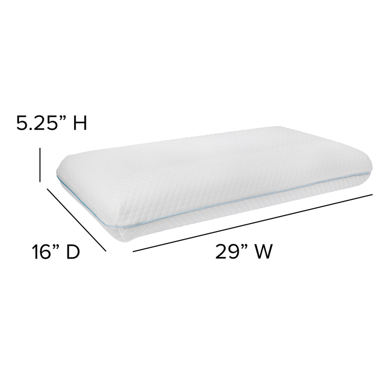 Queen Size Ventilated Memory Foam Bed Pillow - Cool Gel Infused Memory Foam Pillow for Sleeping