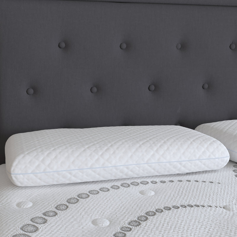 Queen Size Ventilated Memory Foam Bed Pillow - Cool Gel Infused Memory Foam Pillow for Sleeping