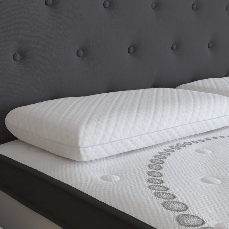 Queen Size Ventilated Memory Foam Bed Pillow - Cool Gel Infused Memory Foam Pillow for Sleeping