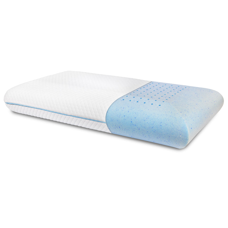 Queen Size Ventilated Memory Foam Bed Pillow - Cool Gel Infused Memory Foam Pillow for Sleeping
