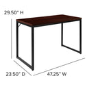 Berlin 47 Inch Computer Desk with Wood Grain Finish & Open Metal Frame