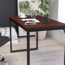 Berlin 47 Inch Computer Desk with Wood Grain Finish & Open Metal Frame