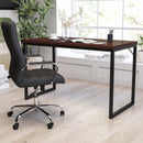 Berlin 47 Inch Computer Desk with Wood Grain Finish & Open Metal Frame