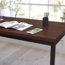 Berlin 47 Inch Computer Desk with Wood Grain Finish & Open Metal Frame