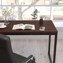 Berlin 47 Inch Computer Desk with Wood Grain Finish & Open Metal Frame