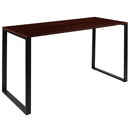 Corbin 55" Computer Desk with Wood Grain Finish & Open Metal Frame