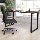 Corbin 55" Computer Desk with Wood Grain Finish & Open Metal Frame
