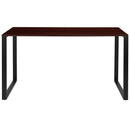 Corbin 55" Computer Desk with Wood Grain Finish & Open Metal Frame