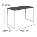 Berlin 47 Inch Computer Desk with Wood Grain Finish & Open Metal Frame